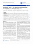 Research paper thumbnail of Inhibition of HCV 3a genotype entry through Host CD81 and HCV E2 antibodies