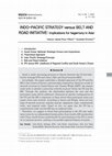 Research paper thumbnail of INDO-PACIFIC STRATEGY versus BELT AND ROAD INITIATIVE: Implications for hegemony in Asia