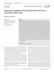 Research paper thumbnail of Response to Vogelstein: How the 2012 AAP Task Force on circumcision went wrong