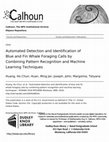 Research paper thumbnail of Automated detection and identification of blue and fin whale foraging calls by combining pattern recognition and machine learning techniques