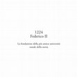 Research paper thumbnail of 1224, Federico II: La fondazione della più antica università statale della storia - The foundation of the oldest state university in history. Napoli, Università Federico II, 2022.