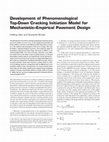 Research paper thumbnail of Development of Phenomenological Top-Down Cracking Initiation Model for Mechanistic–Empirical Pavement Design