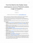 Research paper thumbnail of From the Shtetl to the Chatbot: Some contemporary sources of Yeshivish content, in light of ChatGPT-4