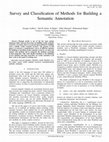 Research paper thumbnail of Survey and Classification of Methods for Building a Semantic Annotation