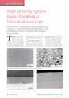 Research paper thumbnail of High velocity sprays boost hardmetal industrial coatings