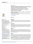 Research paper thumbnail of Myocardial global longitudinal strain: An early indicator of cardiac interstitial fibrosis modified by spironolactone, in a unique hypertensive rat model