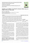 Research paper thumbnail of Adaptation and Validation of the Big Five Inventory-2-Short Form in a Sample of Moroccan Young Adults