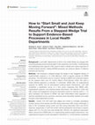 Research paper thumbnail of How to “Start Small and Just Keep Moving Forward”: Mixed Methods Results From a Stepped-Wedge Trial to Support Evidence-Based Processes in Local Health Departments