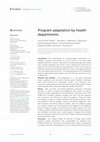 Research paper thumbnail of Program adaptation by health departments