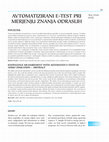 Research paper thumbnail of Avtomatizirani e-test pri merjenju znanja odraslih