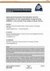 Research paper thumbnail of Agricultural business diversification and its implications on the sustainability of pig-farming SMMEs in the Central Free State of South Africa