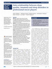 Research paper thumbnail of Inter-relationship between sleep quality, insomnia and sleep disorders in professional soccer players