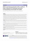 Research paper thumbnail of WHO cone bioassay boards with or without holes: relevance for bioassay outcomes in long-lasting insecticidal net studies