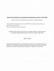 Research paper thumbnail of Market Liberalization and Agricultural Intensification in Kenya (1992-2002)