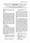 Research paper thumbnail of Literature Review of Machine Learning Techniques to Analyse Flight Data