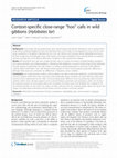 Research paper thumbnail of Context-specific close-range "hoo" calls in wild gibbons (Hylobates lar)