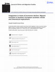 Research paper thumbnail of Integration in times of economic decline. Migrant inclusion in Southern European societies: trends and theoretical implications