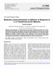 Research paper thumbnail of Moderate communitarianism is different: A Response to J. O. Famakinwa and B. Matolino