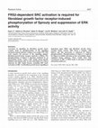 Research paper thumbnail of FRS2-dependent SRC activation is required for fibroblast growth factor receptor-induced phosphorylation of Sprouty and suppression of ERK activity