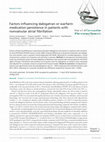 Research paper thumbnail of Factors influencing dabigatran or warfarin medication persistence in patients with nonvalvular atrial fibrillation