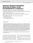 Research paper thumbnail of Negative Frequency-Dependent Selection in Female Color Polymorphism of a Damselfly