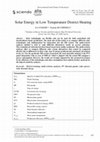 Research paper thumbnail of Solar Energy in Low Temperature District Heating