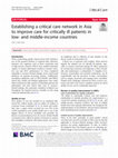 Research paper thumbnail of Establishing a critical care network in Asia to improve care for critically ill patients in low- and middle-income countries