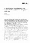 Research paper thumbnail of A genetic probe into the ancient and medieval history of Southern Europe and West Asia