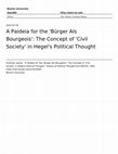 Research paper thumbnail of A Paideia for the 'Bürger Als Bourgeois': The Concept of 'Civil Society' in Hegel's Political Thought