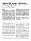 Research paper thumbnail of Emergence of the Introduced Grass Agropyron cristatum and the Native Grass Bouteloua gracilis in a Mixed-grass Prairie Restoration