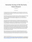 Research paper thumbnail of Remember the Days of Old: My Family History Research