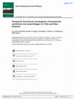 Research paper thumbnail of Testing for functional convergence of temperate rainforest tree assemblages in Chile and New Zealand