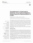 Research paper thumbnail of The Neglected C of Intercultural Relations. Cross-Cultural Adaptation Shapes Sojourner Representations of Locals