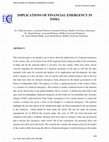 Research paper thumbnail of IMPLICATIONS OF FINANCIAL EMERGENCY IN INDIA