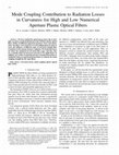 Research paper thumbnail of Mode coupling contribution to radiation losses in curvatures for high and low numerical aperture plastic optical fibers