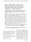 Research paper thumbnail of Laparoscopic sleeve gastrectomy: Effect on long-term remission for morbidly obese patients with type 2 diabetes at 5-year follow up