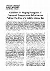 Research paper thumbnail of Guidelines for Shaping Perceptions of Fairness of Transportation Infrastructure Policies: The Case of a Vehicle Mileage Tax