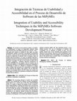 Research paper thumbnail of Integración De Técnicas De Usabilidad y Accesibilidad en El Proceso De Desarrollo De Software De Las Mipymes