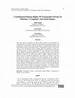 Research paper thumbnail of Constitutional Human Rights Of Transgender Persons In Pakistan: A Linguistic And Social Inquiry