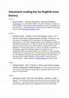 Research paper thumbnail of Annotated reading list for English trans history