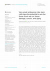 Research paper thumbnail of Very small embryonic-like stem cells have the potential to win the three-front war on tissue damage, cancer, and aging