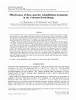 Research paper thumbnail of Effectiveness of three post-fire rehabilitation treatments in the Colorado Front Range