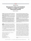 Research paper thumbnail of Management of Recurrent Vestibular Neuritis in a Patient Treated for Rheumatoid Arthritis