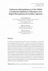 Research paper thumbnail of Gobernanza Metropolitana en el Sur Global. Coordinación Multinivel y Policéntrica en la Región Metropolitana de Córdoba, Argentina