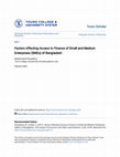 Research paper thumbnail of FACTORS AFFECTING ACCESS TO FINANCE OF SMALL AND MEDIUM ENTERPRISES (SMEs) OF BANGLADESH