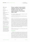 Research paper thumbnail of Stress-resilient maize hybrid adoption factors and impact: Evidence from rain-fed agroecologies of Karnataka state, India