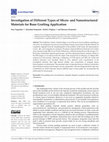 Research paper thumbnail of Investigation of Different Types of Micro- and Nanostructured Materials for Bone Grafting Application