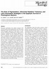 Research paper thumbnail of The Role of Pigmentation, Ultraviolet Radiation Tolerance, and Leaf Colonization Strategies in the Epiphytic Survival of Phyllosphere Bacteria