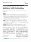 Research paper thumbnail of Soluble TWEAK independently predicts atherosclerosis in renal transplant patients