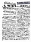 Research paper thumbnail of Az amerikai állammodell. Az Egyesült Államok alkotmányának alapelvei [The American Model of Government. Main Principles of the U.S. Constitution] (Hungarian)